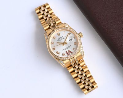 Rolex Datejust Lady Replica 904L Steel Imporeted Mechanical Movement White Dial Women Watch